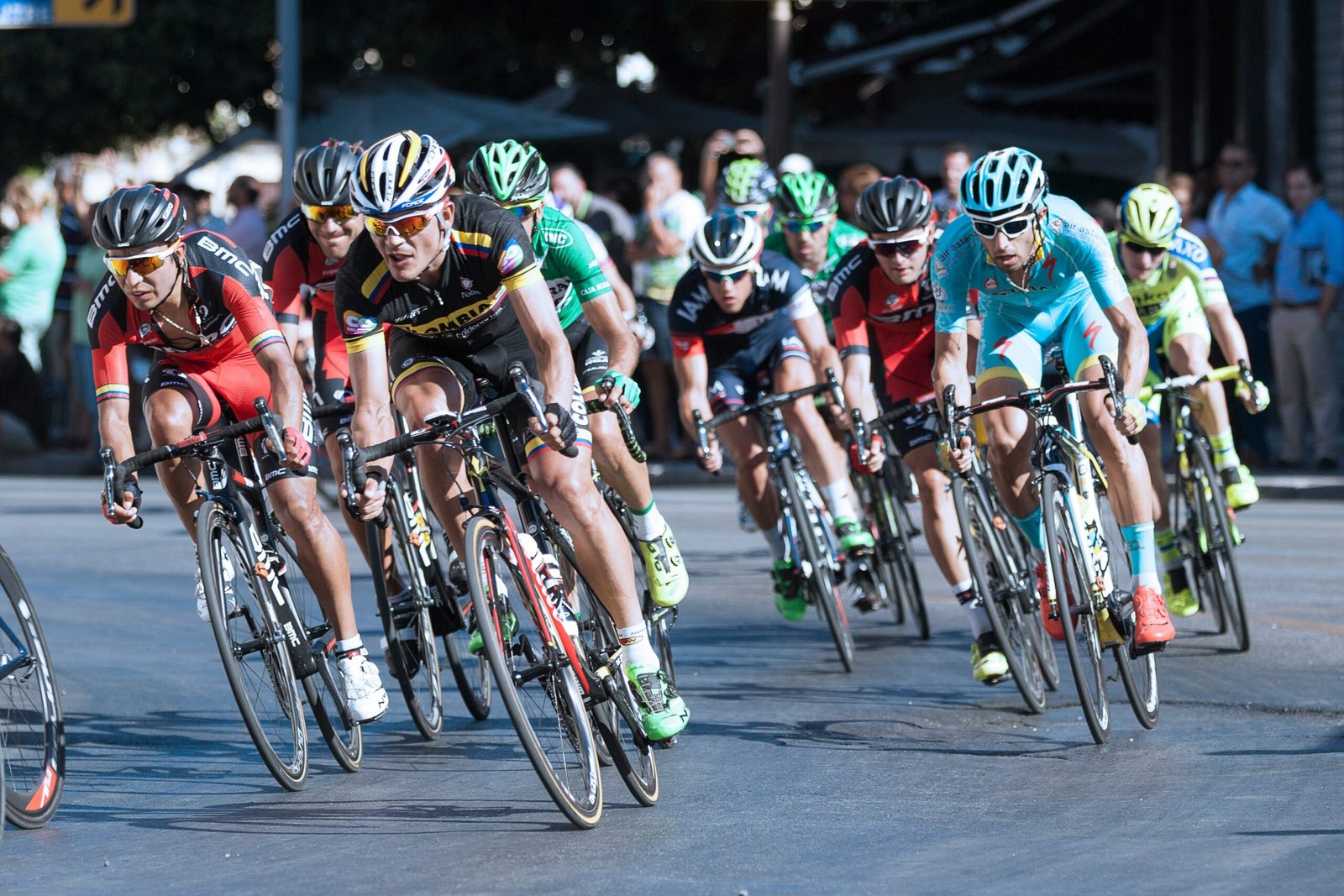 group of men on cycling race