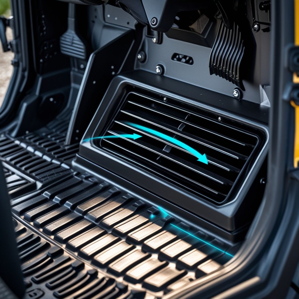 UTV cab air vent kit installed.