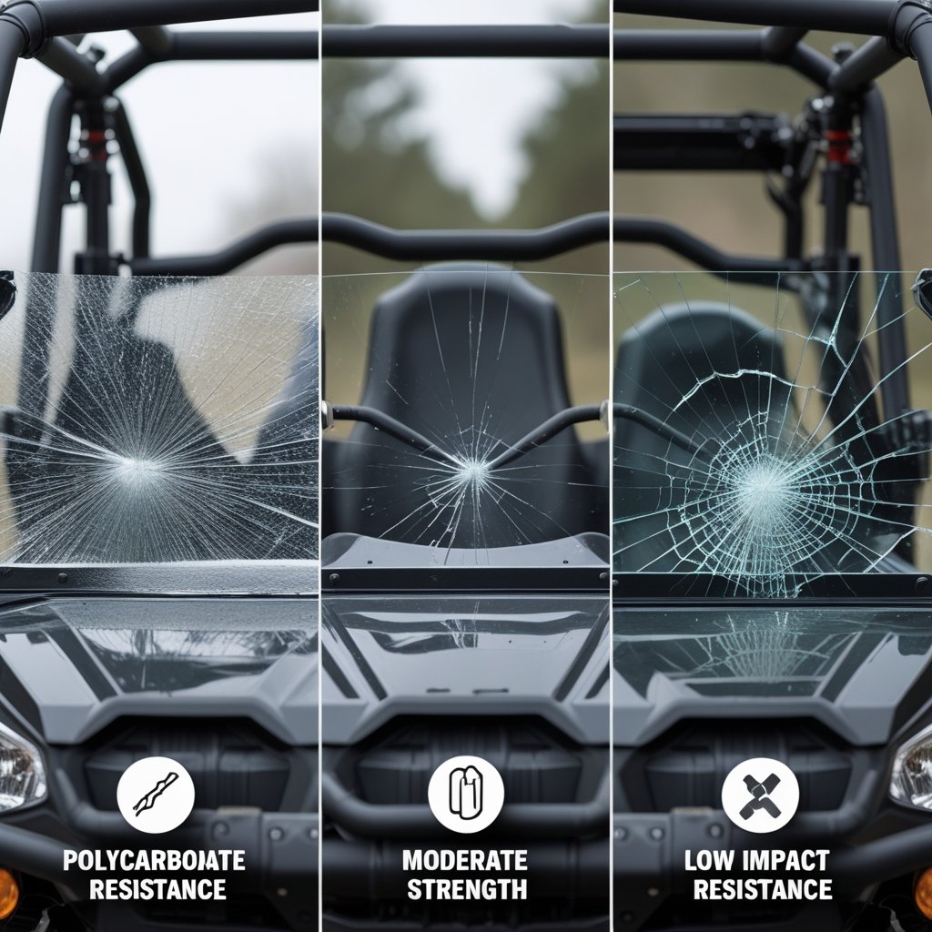 UTV windshield material comparison.