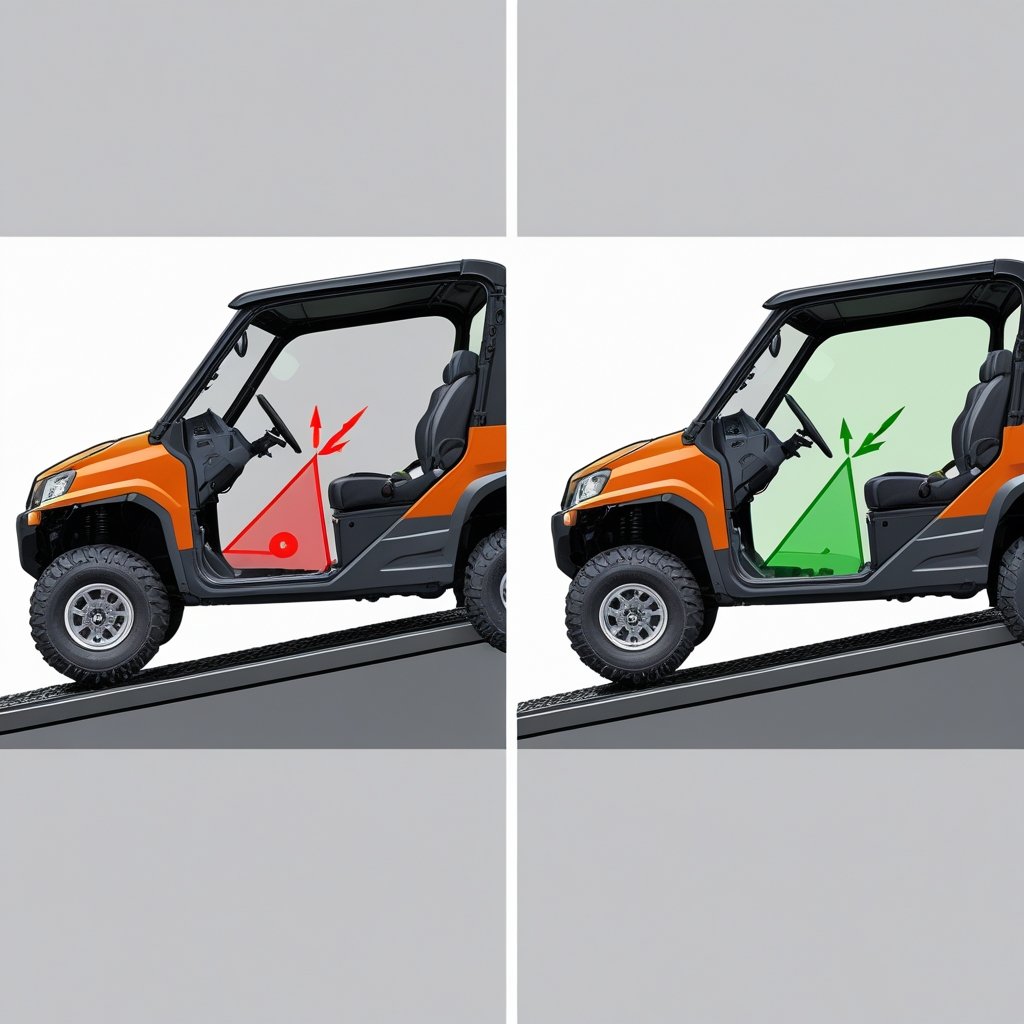 Diagram comparing transmission park pawl stress vs. parking brake lock.