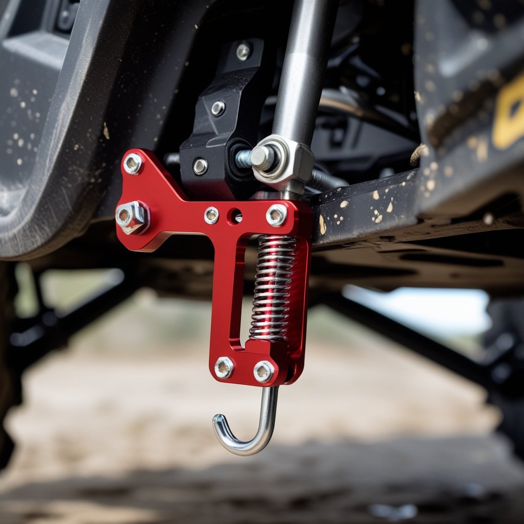 Spring Brake Thingy parking brake installed on UTV firewall.