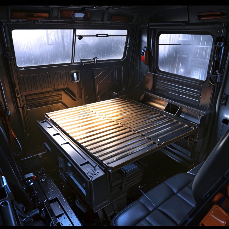 Installing sound deadening in UTV cabin.]