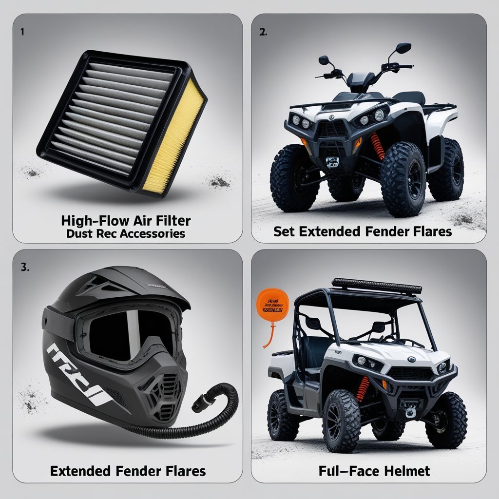UTV dust control accessories for cab pressurization