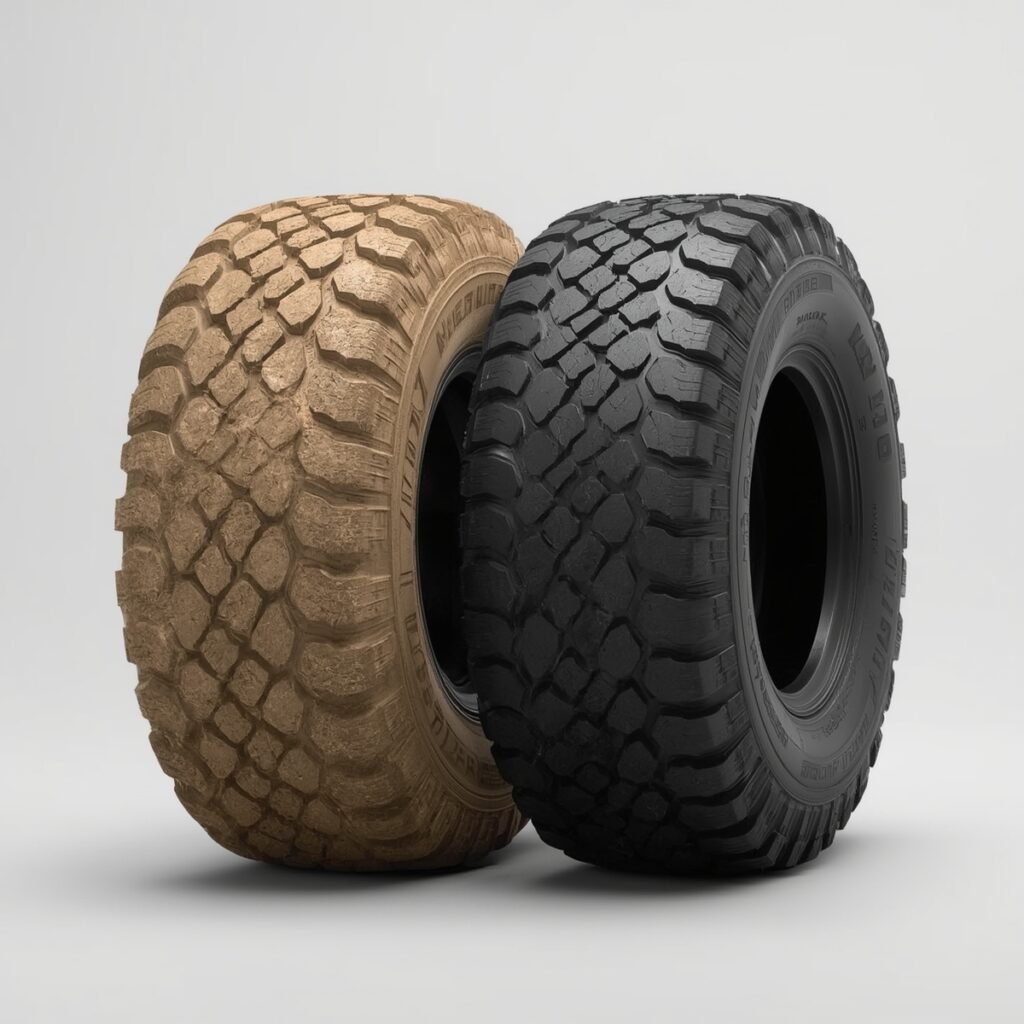 UTV paddle tire vs ribbed front tire comparison