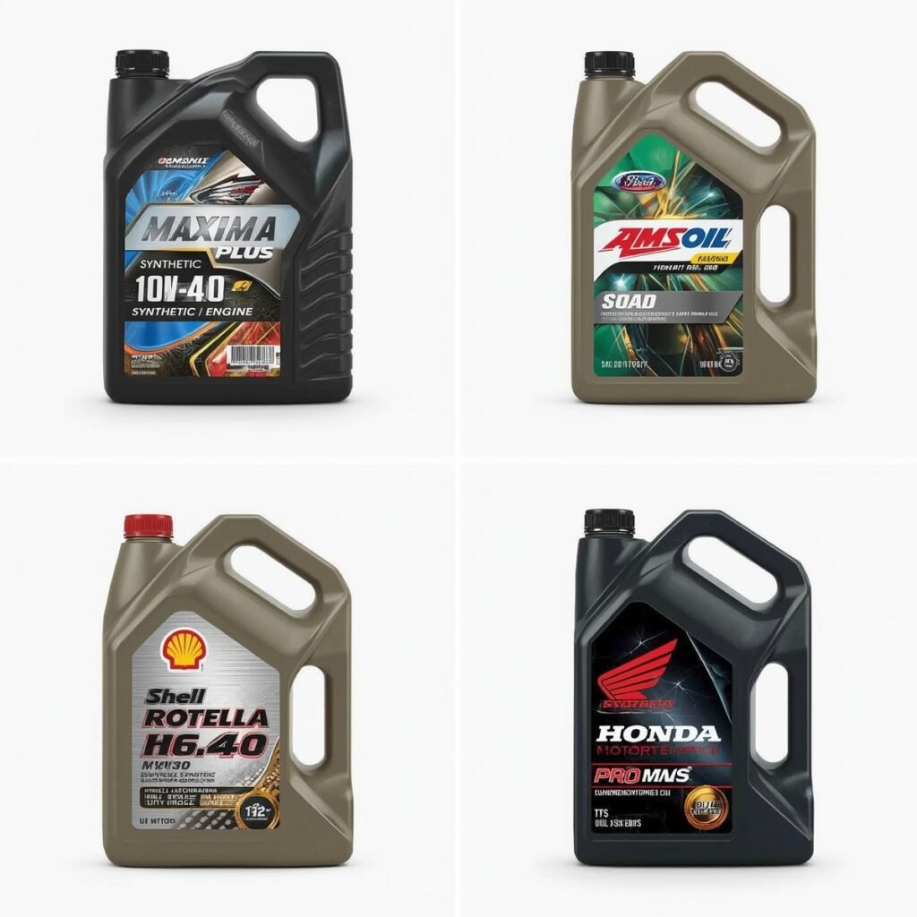 Various top-rated oil brands for Honda Pioneer UTVs.
