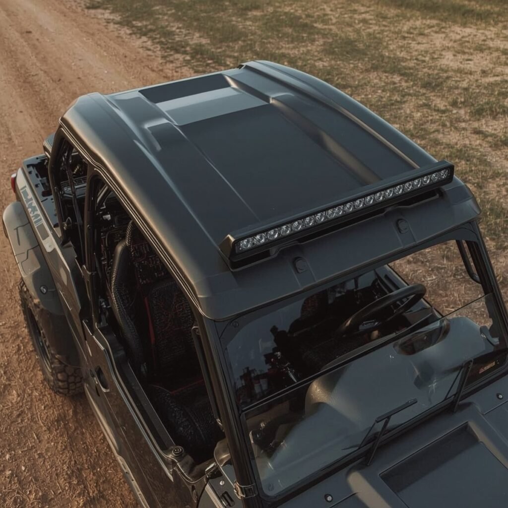 UTV with hard top roof.