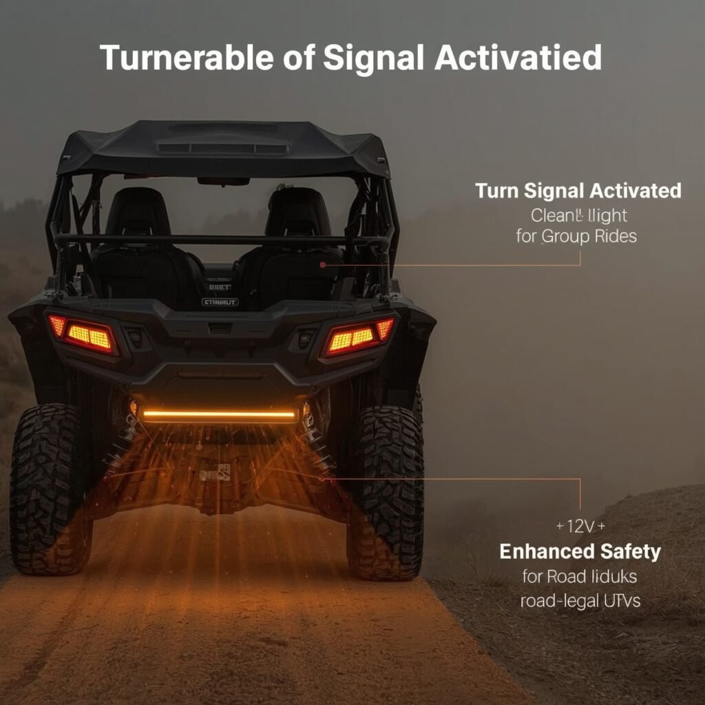 UTV with turn signal on