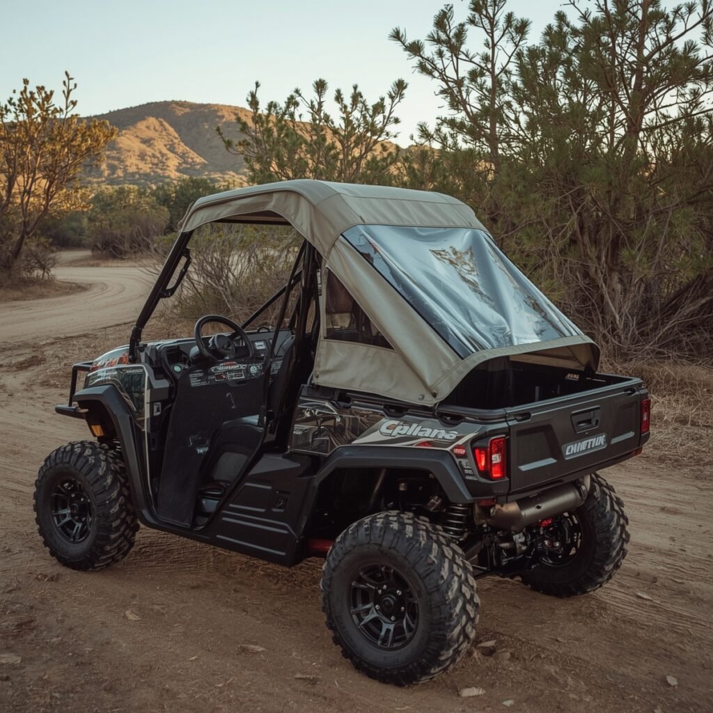 UTV with soft top roof.