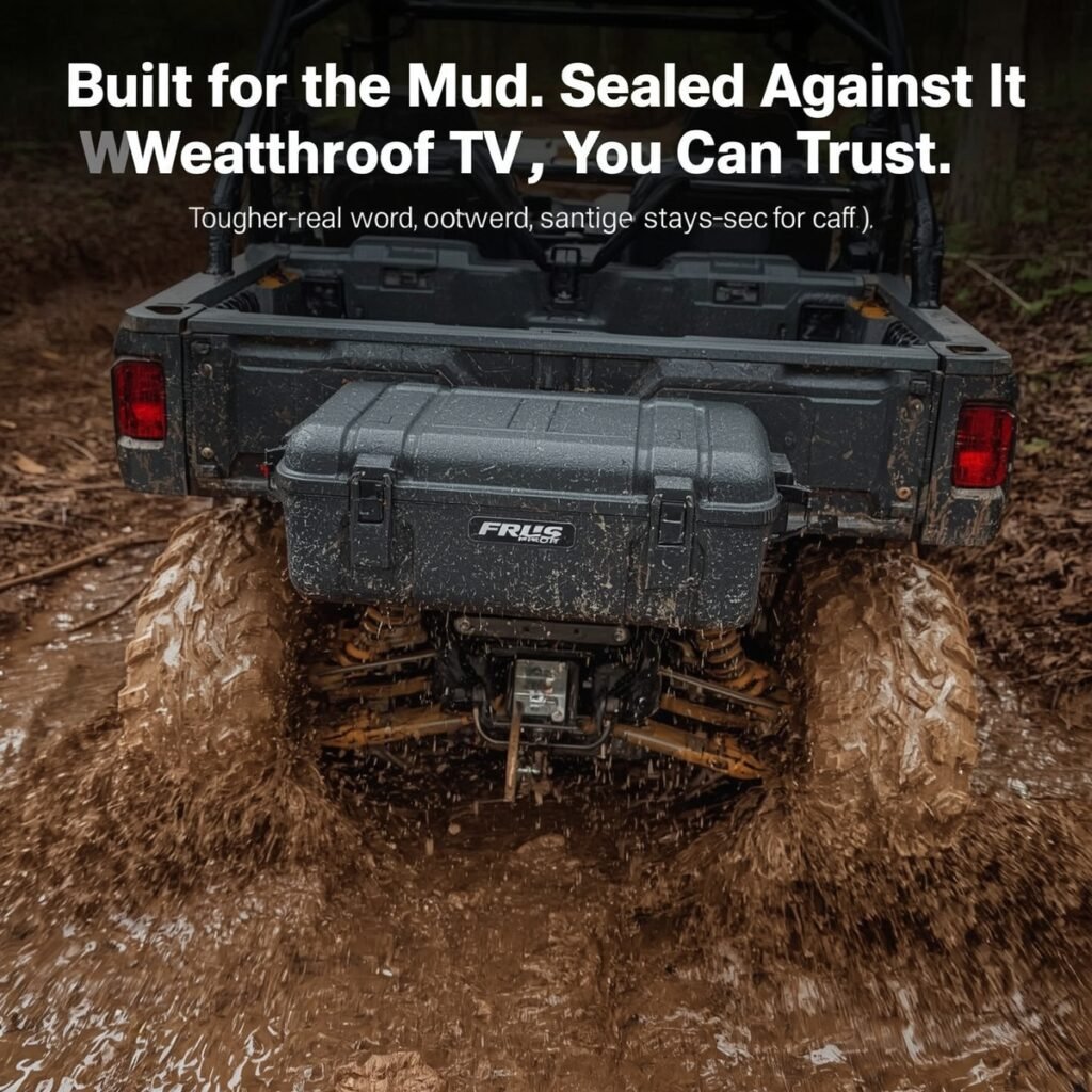 Weatherproof UTV storage in action on a muddy trail