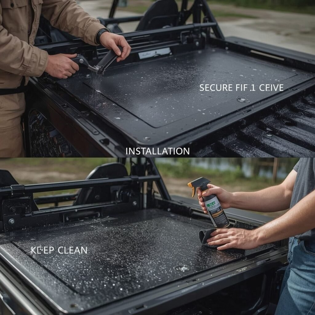 UTV tonneau cover installation and cleaning