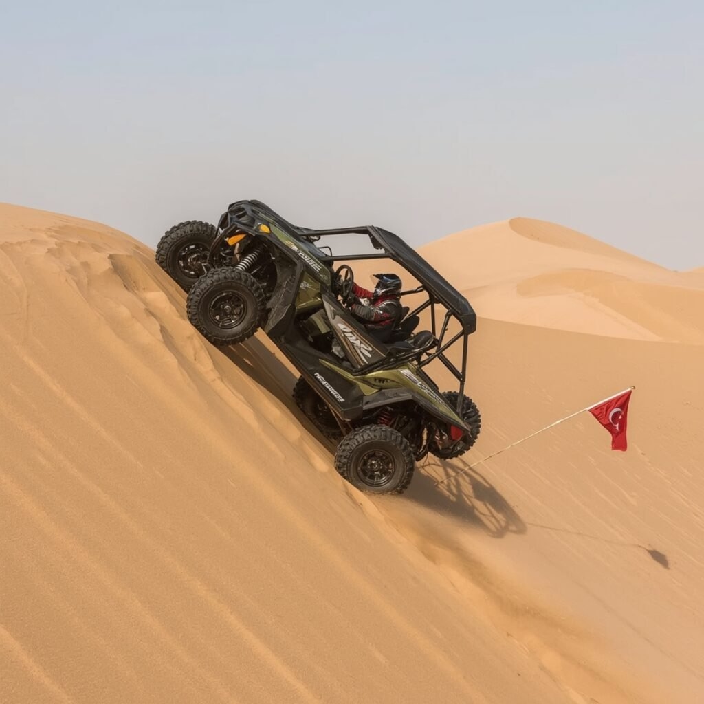 UTV climbing sand dune