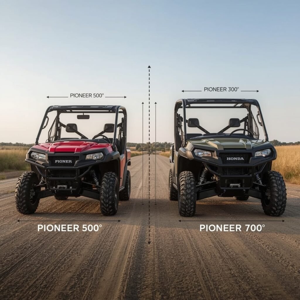 Honda Pioneer 500 vs 700 size comparison.