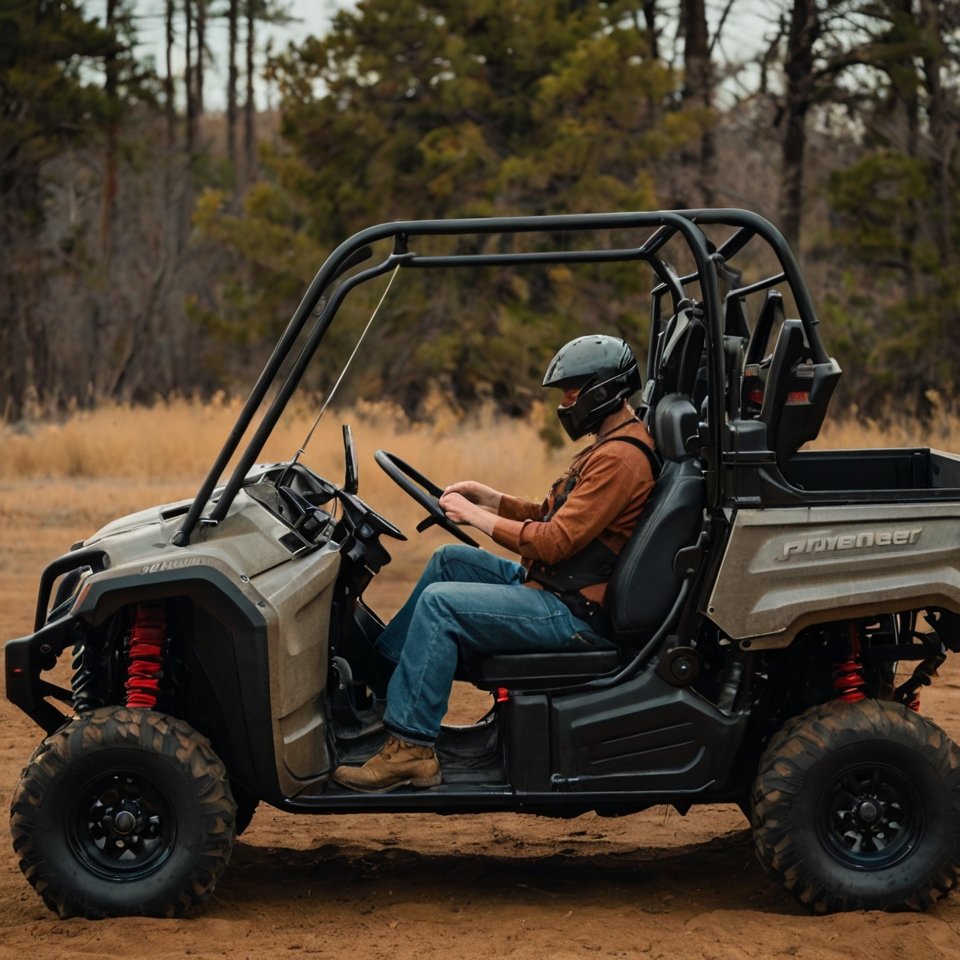 Reading Honda Pioneer owner's manual.]