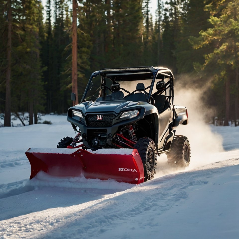 Honda Pioneer with Denali Pro Series Snow Plow.]