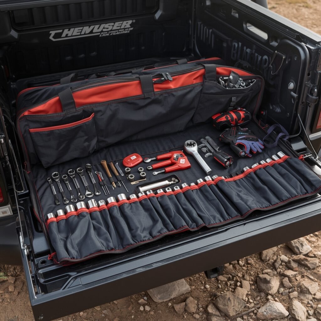 Essential UTV trail repair toolkit.