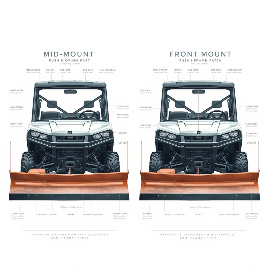 UTV snow plow mounting types.
