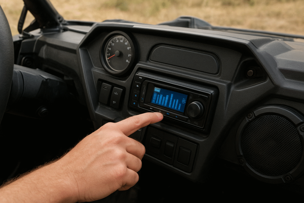 Tuning UTV sound system after installation.