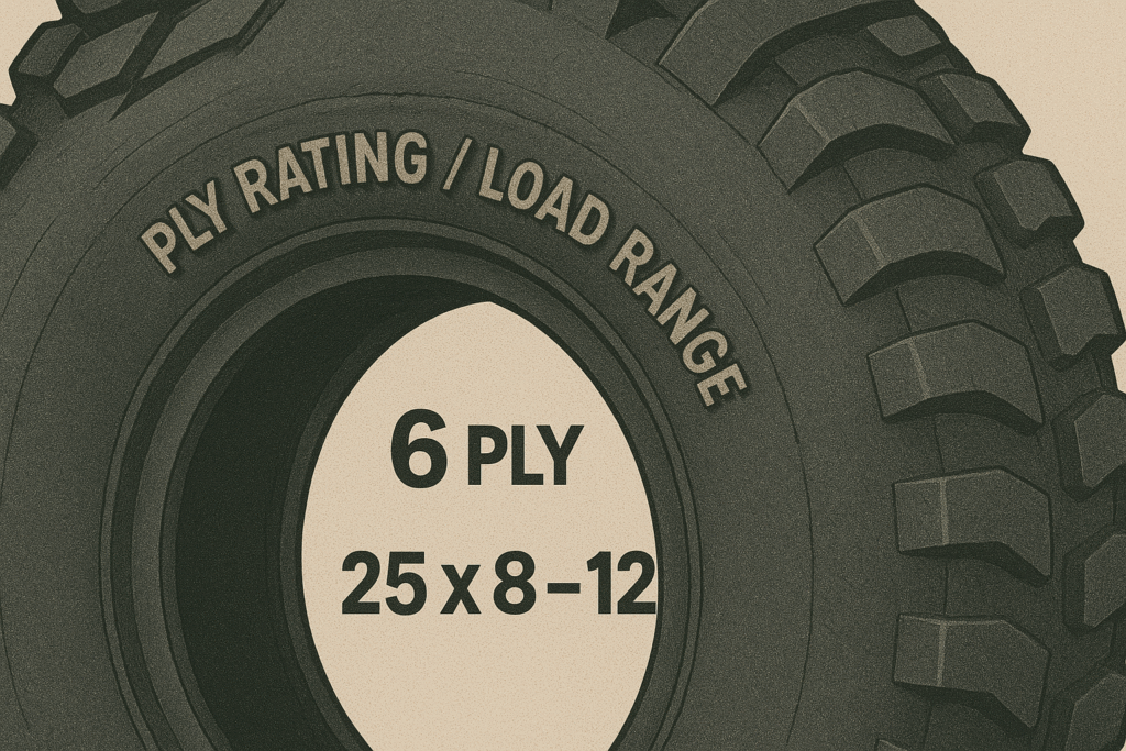 UTV tire ply rating and load range.