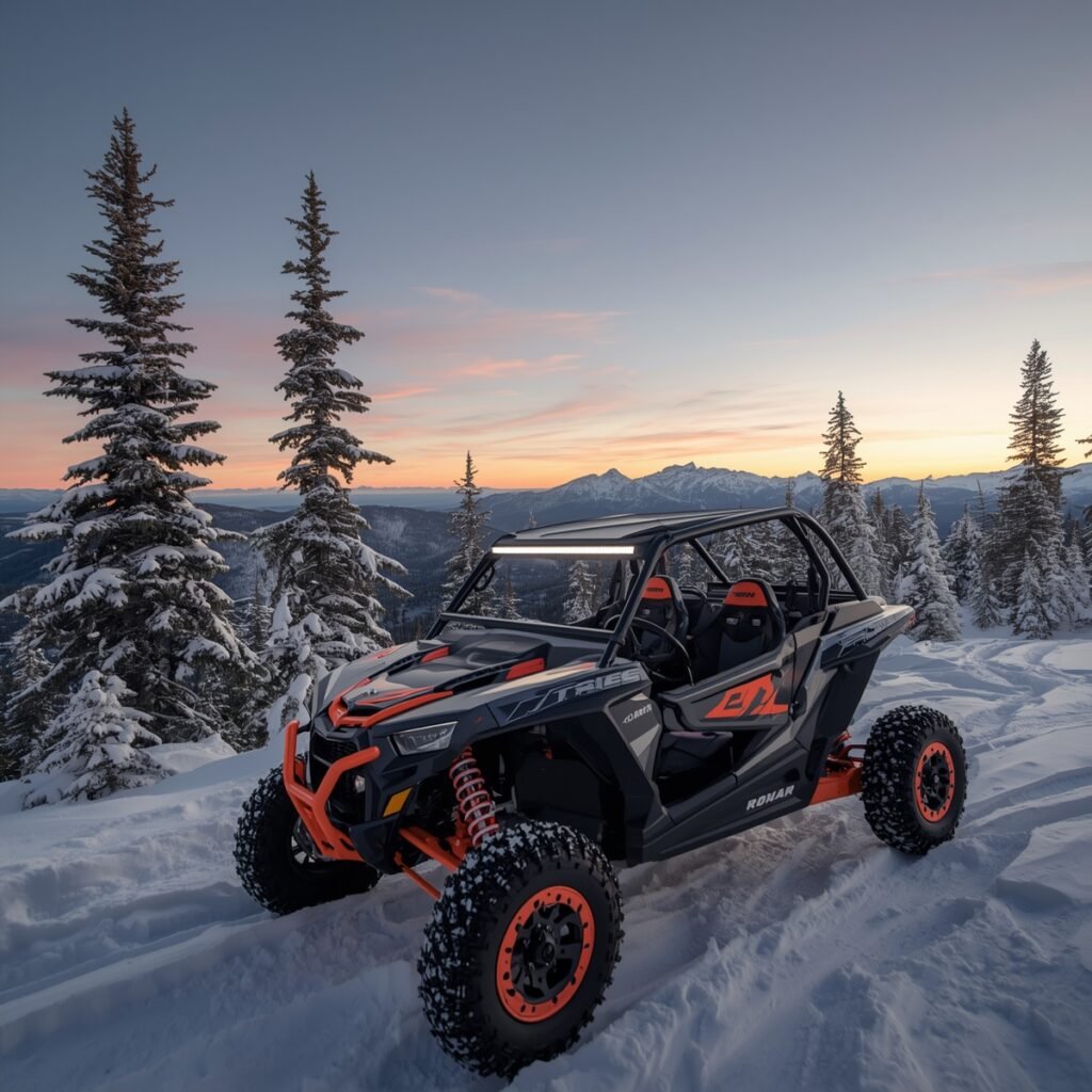 UTV winter warrior adventure in the snow.