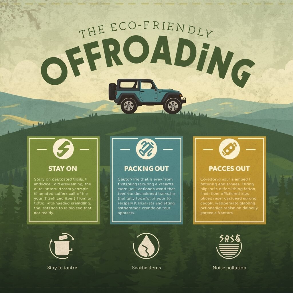 Eco-friendly offroading checklist for minimizing environmental impact.