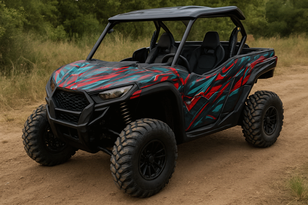 UTV with custom vinyl wrap.