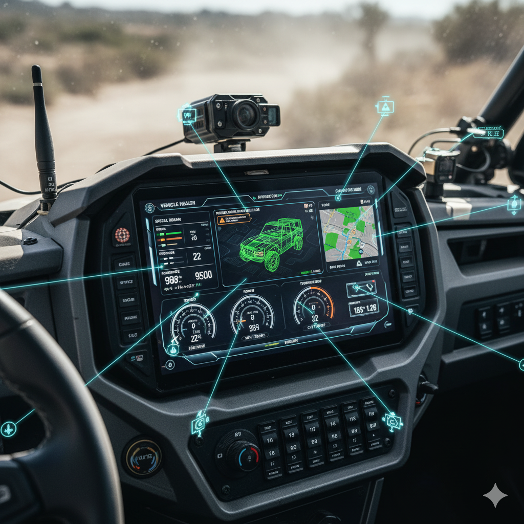 IoT sensors in off-road vehicle dashboard