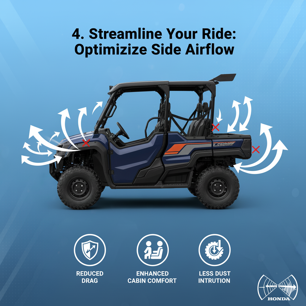 advanced aerodynamic upgrades

Unlock the full potential of your Honda Pioneer UTV with advanced aerodynamic upgrades. This comprehensive guide explores how optimizing airflow, reducing drag, and enhancing cabin comfort can transform your off-road experience. Discover essential modifications like vented windshields, aerodynamic roofs, and innovative airflow solutions to boost performance, improve fuel efficiency, and ensure a smoother, more enjoyable ride on any terrain. Dive deep into the science of UTV aerodynamics and learn how to make your Pioneer cut through the air with unparalleled efficiency and style.