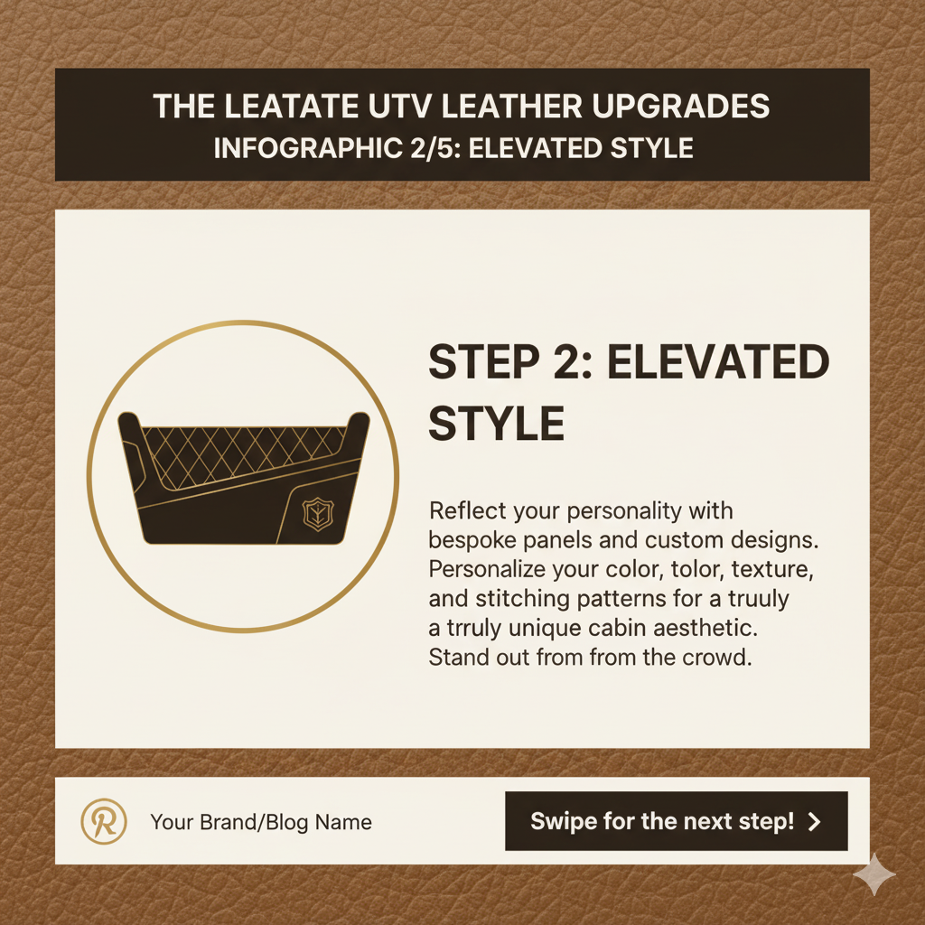 Step 2 Transform your UTV's cabin into a sanctuary of luxury and durability with handcrafted leather interior upgrades. Discover how premium leather seats, custom panels, and meticulous stitching can enhance comfort, style, and resilience, making every off-road adventure an indulgence. Explore the benefits of bespoke leather for your side-by-side. Leather Interior Upgrads UTV
