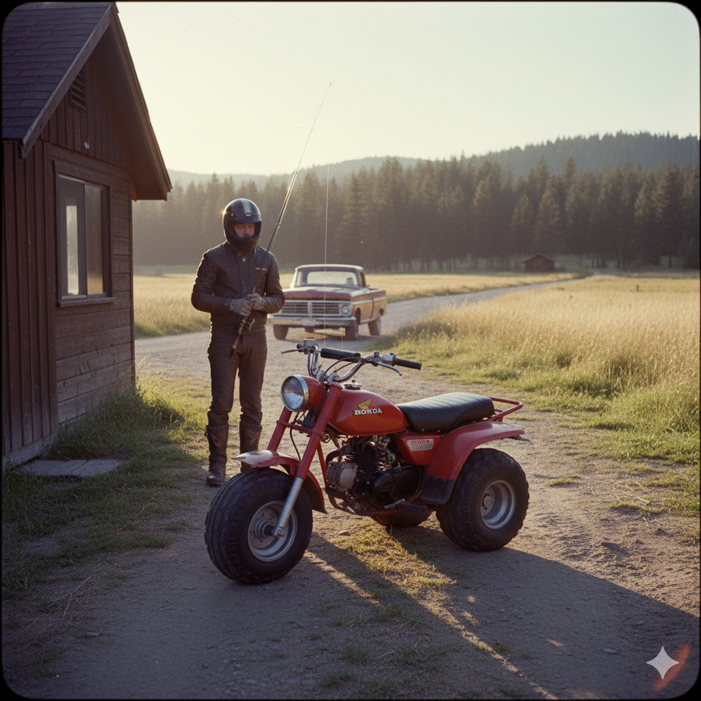 A vintage Honda ATC90, one of the all-time best ATVs.