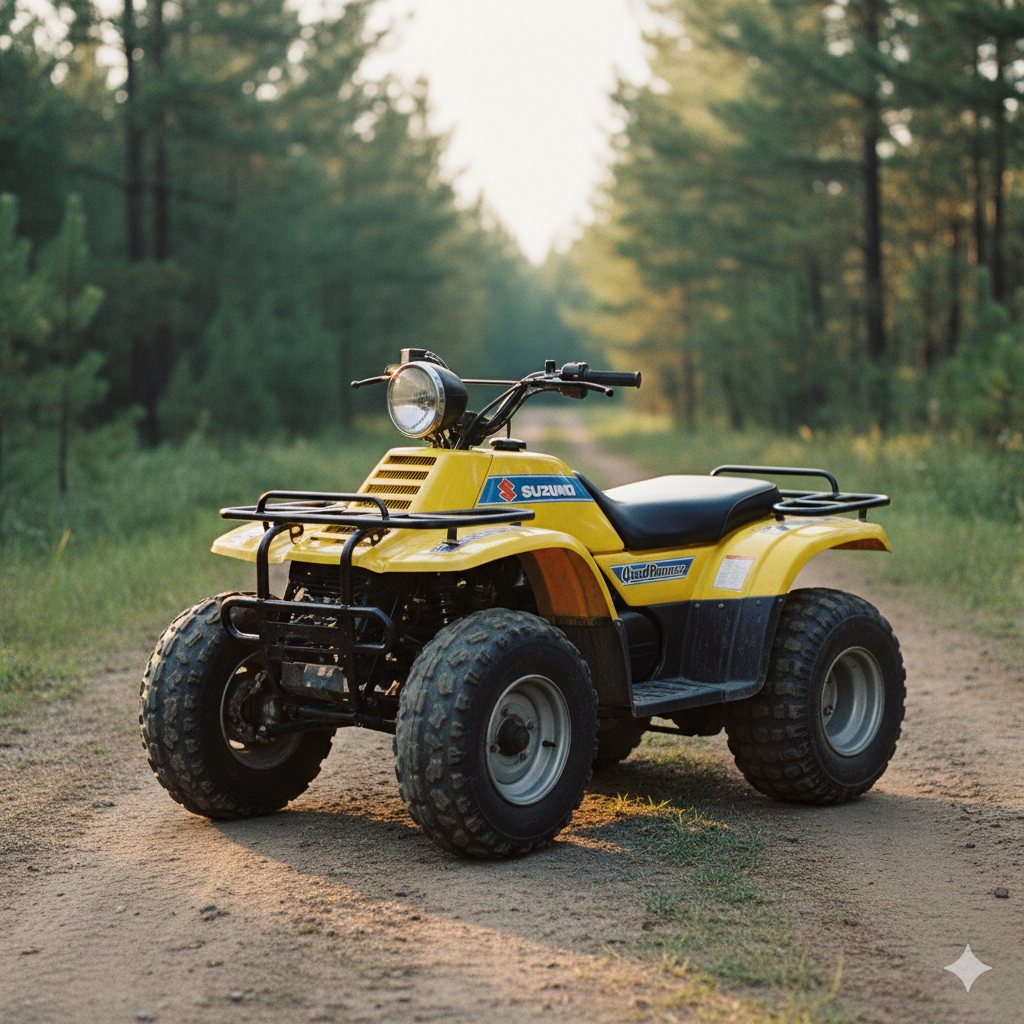 The Suzuki LT125 QuadRunner, a pioneering four-wheeled ATV.