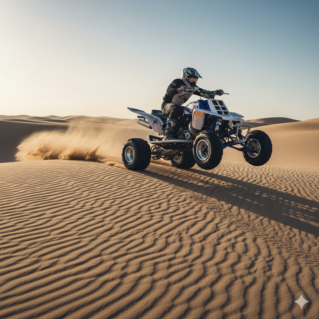 The Yamaha Banshee 350, a legendary two-stroke sport ATV.