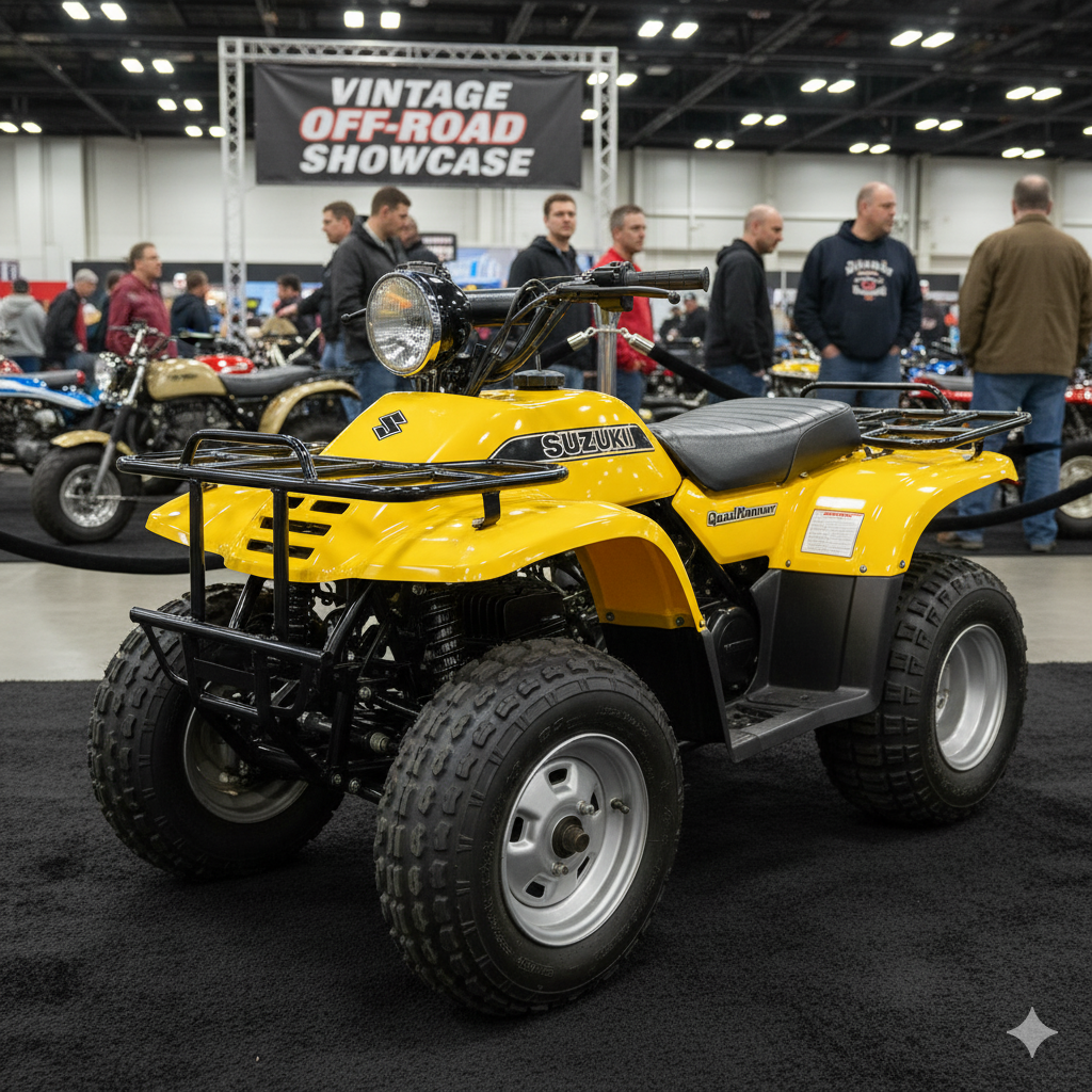 A restored Suzuki LT125 QuadRunner, a piece of ATV history.