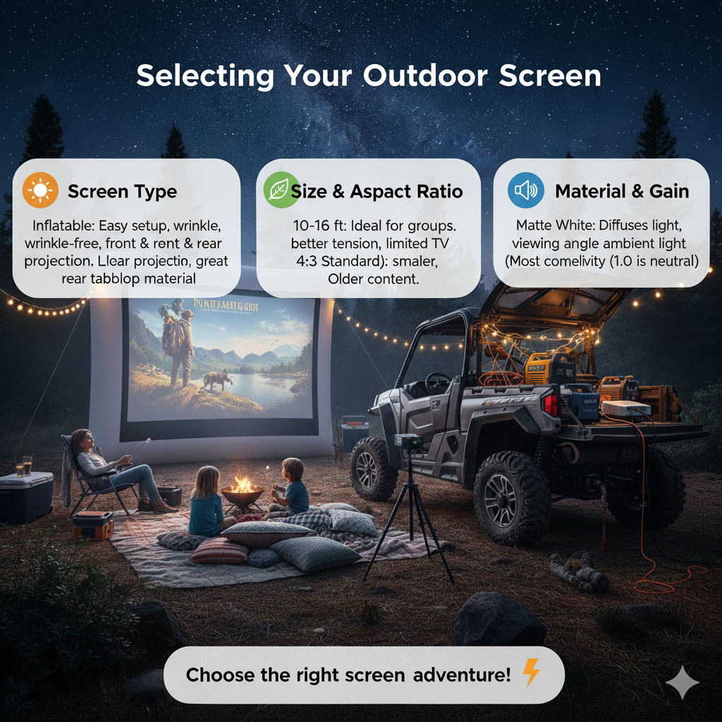 Outdoor Movie Setup with UTV Power