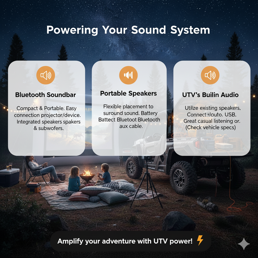 Outdoor Movie Setup with UTV Power
