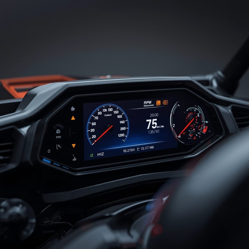 Advanced UTV health monitoring system dashboard display.