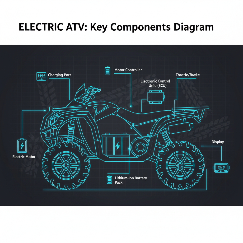 A diagram illustrating the technology behind an electric ATV.