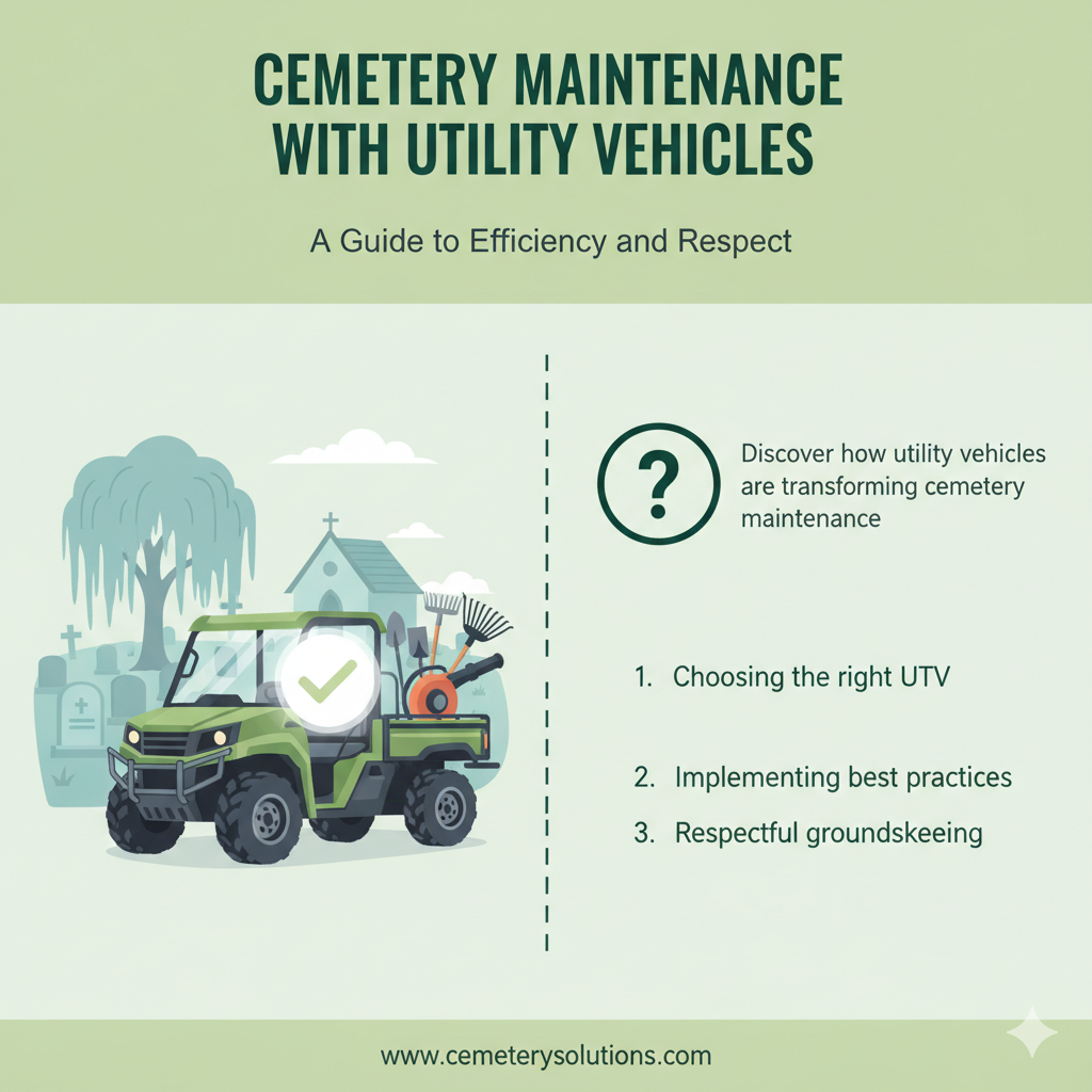 cemetery maintenance with utility vehicles