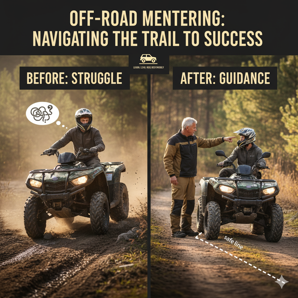 Off-road mentoring: teaching safe line selection and recovery techniques.