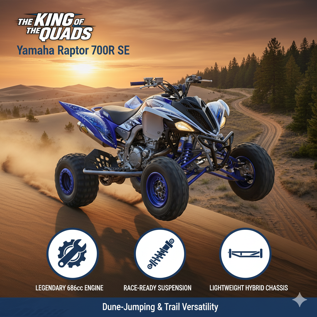 Yamaha Raptor 700R SE: Dune-Jumping Icon for East-West Trail Versatility