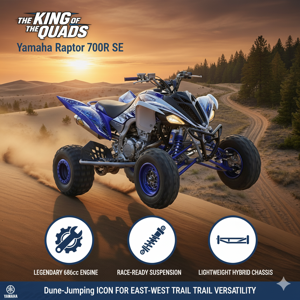 Yamaha Raptor 700R SE: Dune-Jumping Icon for East-West Trail Versatility