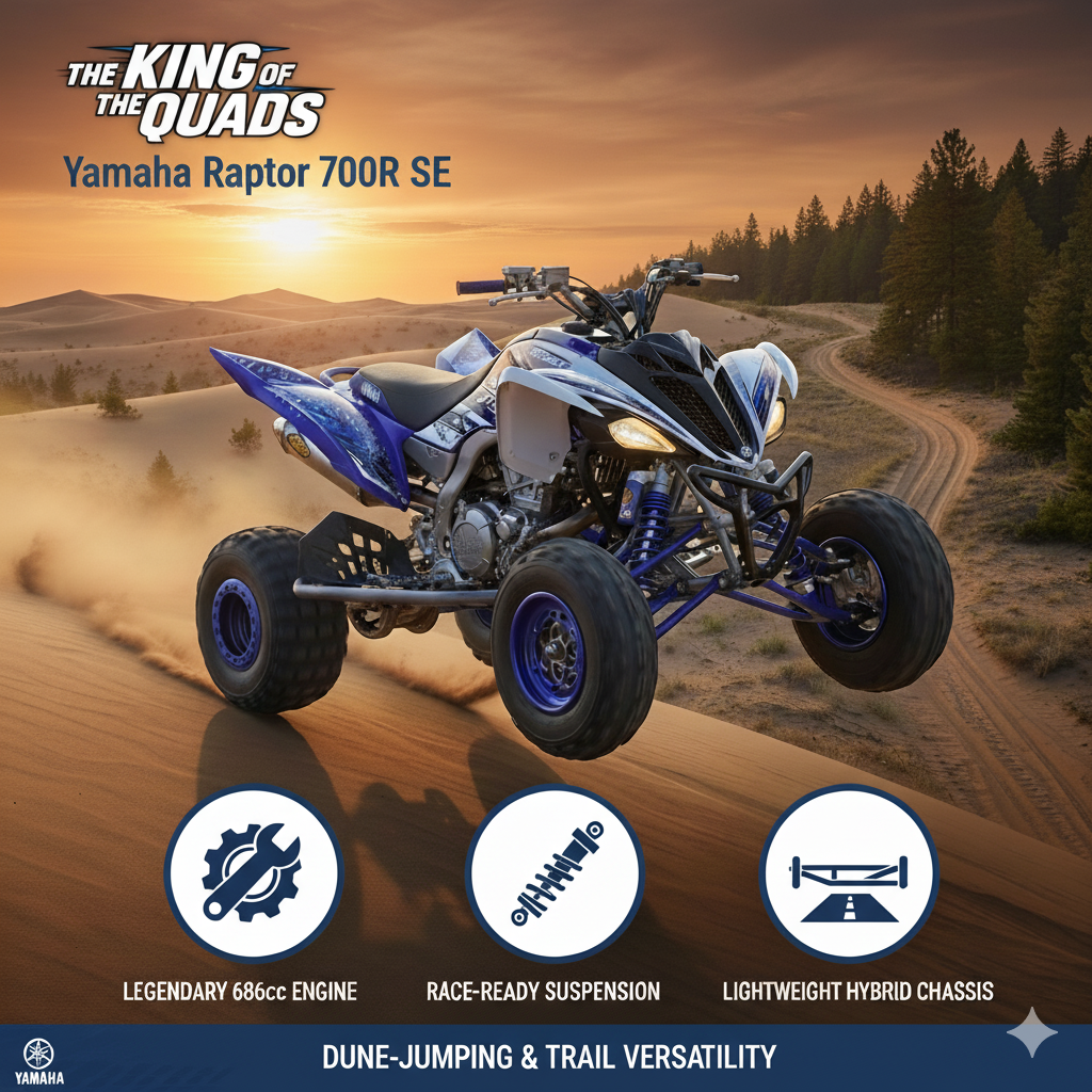 Yamaha Raptor 700R SE: Dune-Jumping Icon for East-West Trail Versatility