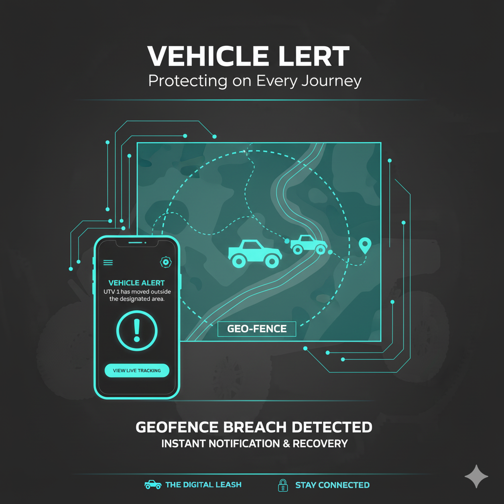 GPS tracking and geofencing alert for a UTV.