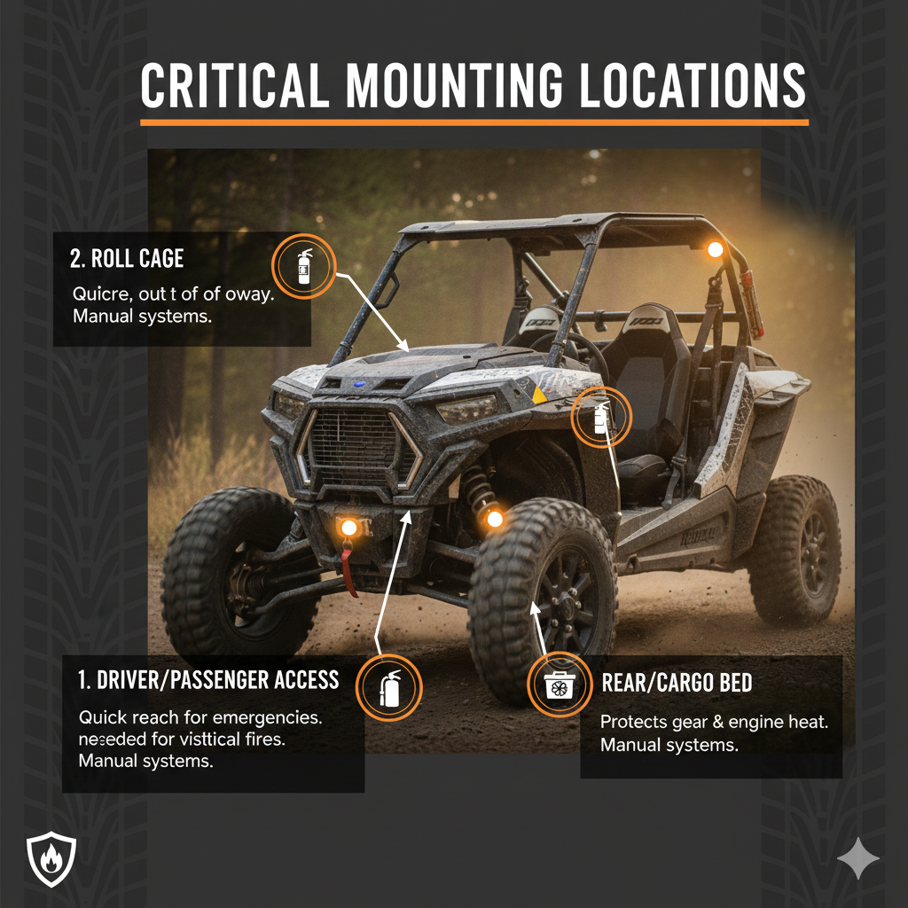 UTV fire suppression installations