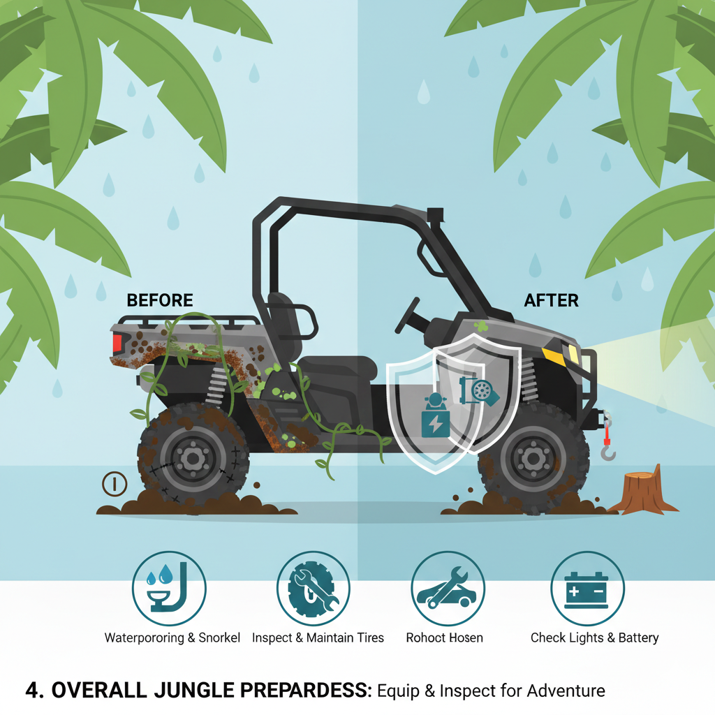 Title: Surviving the Tropics: Essential Tropical Climate UTV Maintenance Meta Description: High heat, humidity, and relentless rain demand special care. Master tropical climate UTV maintenance to prevent corrosion, overheating, and mold, ensuring your machine thrives in the jungle. Focus Keyphrase: Tropical climate UTV maintenance 