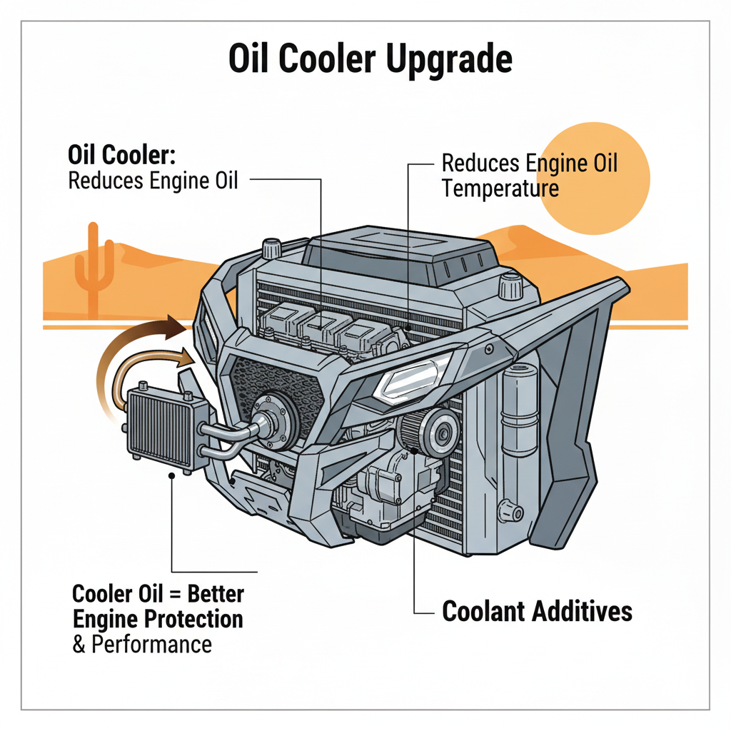 title: Beat the Burn: Essential UTV Cooling for Southern Summer Heat

Meta Description: Beat the heat and prevent UTV overheating in the Southern summer. Learn about essential cooling system upgrades, from high-performance radiators and coolant additives to oil coolers and crucial heat shielding for engine and cabin.