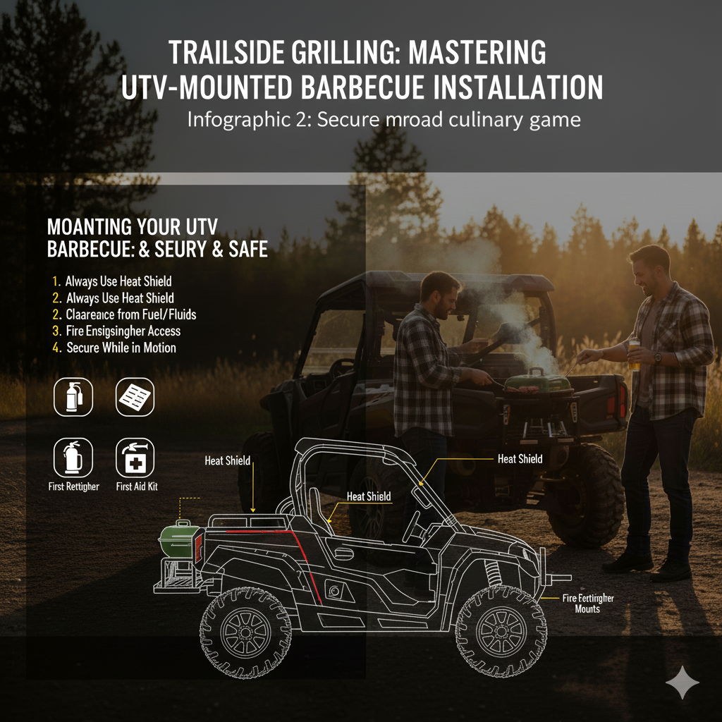 title: Trailside Grilling: Mastering UTV-Mounted Barbecue Installations

Meta Description: Elevate your off-road culinary game with a UTV-mounted barbecue. Learn the critical safety, mounting, and heat shielding techniques for securely installing a portable grill on your side-by-side for the ultimate trailside meal.