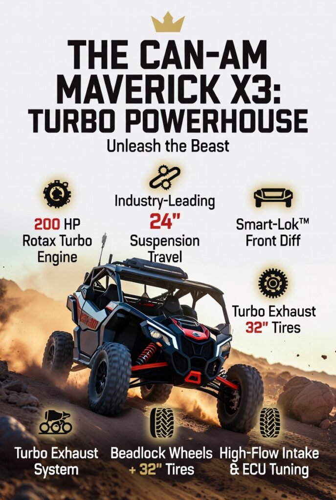 Can-Am Maverick X3: Turbo Powerhouse for Aggressive Terrain Tackling