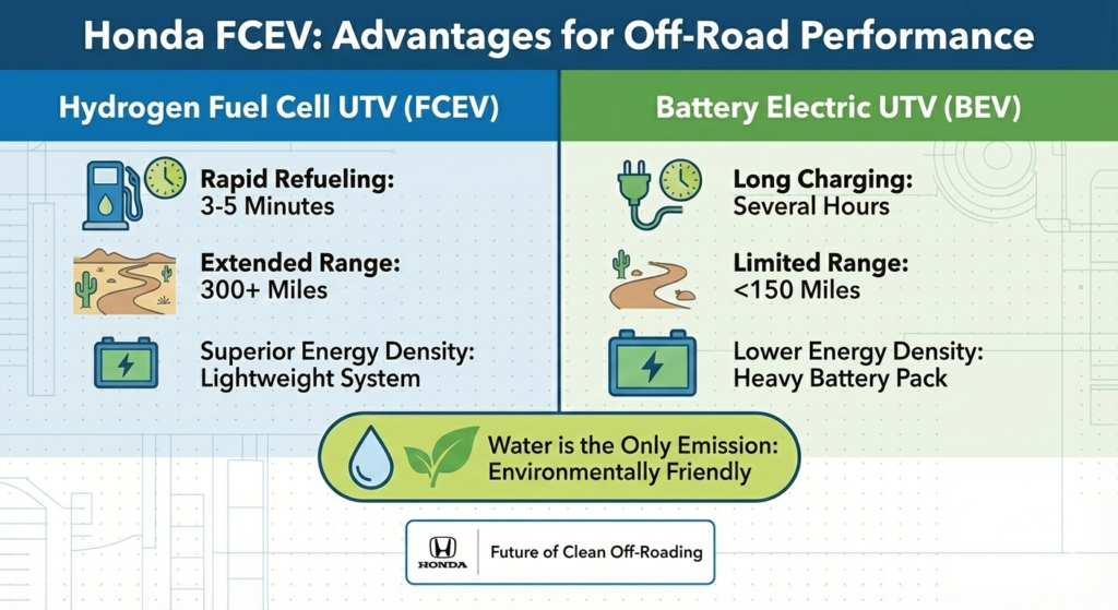 title: Hydrogen-powered Honda concepts meta description: Explore the cutting-edge vision of Honda's hydrogen-powered future and its revolutionary implications for the UTV and off-road world. This in-depth 2000-word analysis delves into the technical marvels of Honda's next-generation fuel cell systems, including the CR-V e:FCEV and its potential adaptation for rugged, high-performance side-by-sides. Discover how the combination of zero-emission power, rapid refueling, and superior energy density could solve the range and weight challenges currently facing electric UTVs. We examine the proof-of-concept projects, the strategic shift toward a hydrogen ecosystem, and the design concepts that promise to deliver the power and durability UTV enthusiasts demand, all while leaving only water vapor in their wake.