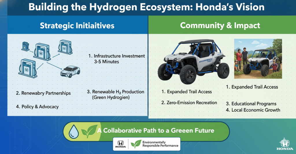 title: Hydrogen-powered Honda concepts meta description: Explore the cutting-edge vision of Honda's hydrogen-powered future and its revolutionary implications for the UTV and off-road world. This in-depth 2000-word analysis delves into the technical marvels of Honda's next-generation fuel cell systems, including the CR-V e:FCEV and its potential adaptation for rugged, high-performance side-by-sides. Discover how the combination of zero-emission power, rapid refueling, and superior energy density could solve the range and weight challenges currently facing electric UTVs. We examine the proof-of-concept projects, the strategic shift toward a hydrogen ecosystem, and the design concepts that promise to deliver the power and durability UTV enthusiasts demand, all while leaving only water vapor in their wake.