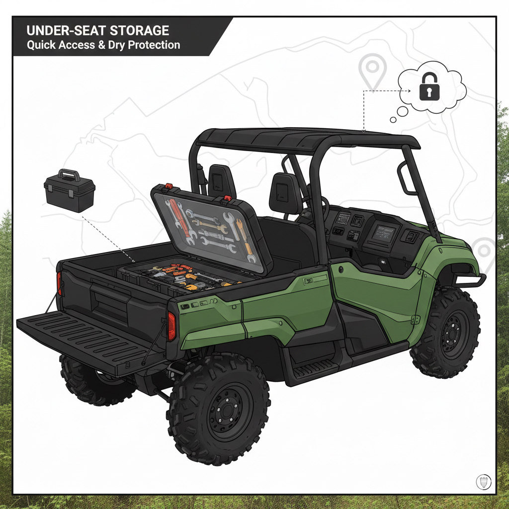 title: Trail-Ready and Tidy: Mastering Honda Pioneer Tool Organization Solutions Meta Description: Master tool organization in your Honda Pioneer UTV with solutions like under-seat storage, bed-mounted boxes, and MOLLE panels. Keep your trail tools secure, dry, and instantly accessible for any off-road repair. 